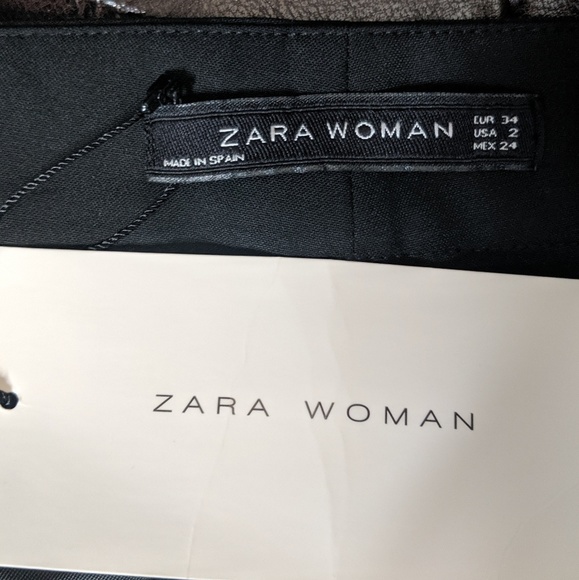 Zara Woman Black Career Pants Straight Leg Slacks Trousers NEW - Picture 3 of 5